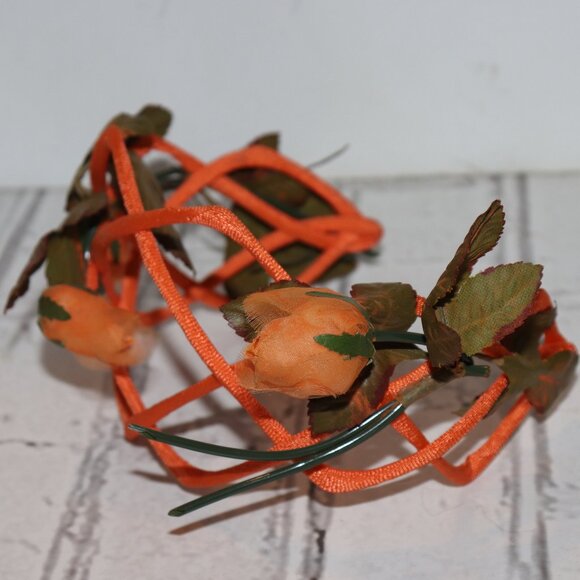 🌺 Vintage Orange & Rose Headband Floral Flair · Soft Texture · Retro Romance - Picture 1 of 5